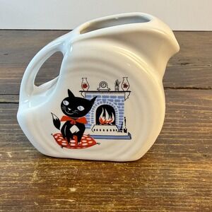 Fiesta Good Luck Cat Mini Disc Pitcher Fiestaware Rare Limited Edition